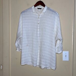 Massimo Dutti Cream Button-Up Blouse